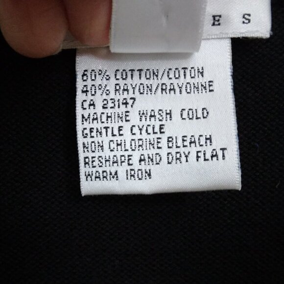 Talbots Petite | Black Knit Cardigan Sweater Classic Cotton Blend | Size LP - Picture 6 of 6